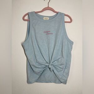 Urban Nation Ladies Muscle Tank Top Light Blue Size XL Cotton